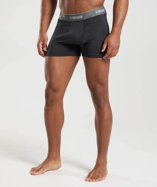 Panske Spodne Pradlo Gymshark Sports Tech Boxers 2pk Čierne / Olivovo Zelená | TB1205736